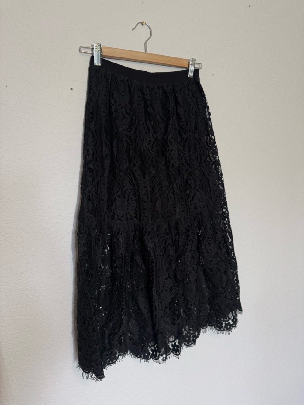 Free People | Black Lace Midi Skirt - 0